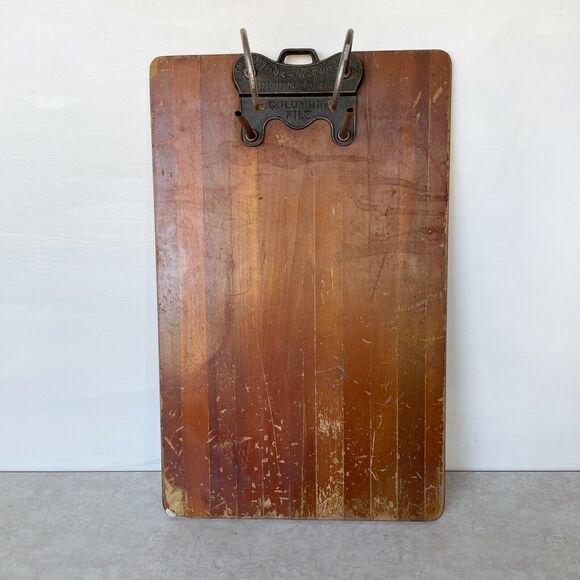 Antique GLOBE WERNICKE Co. Wooden Clipboard Columbia File Note Holder - Picture 1 of 8
